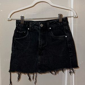 Black Denim Cotton On Mini Skirt
